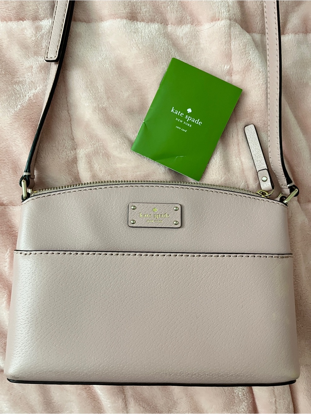 kate spade Pale Pink Pebbled Leather Crossbody Bag